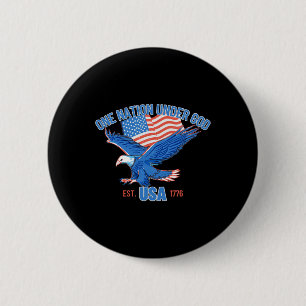 One Nation Under God Usa Flag 4th Of July Est 1776 6 Cm Round Badge