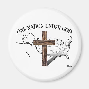 One Nation Under God with US outline Magnet