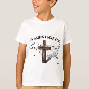 One Nation Under God with US outline T-Shirt