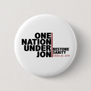 one nation under jon (stewart) 6 cm round badge
