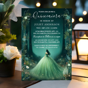 One Nature Tree Witch Enchanted Forest Quinceanera Invitation