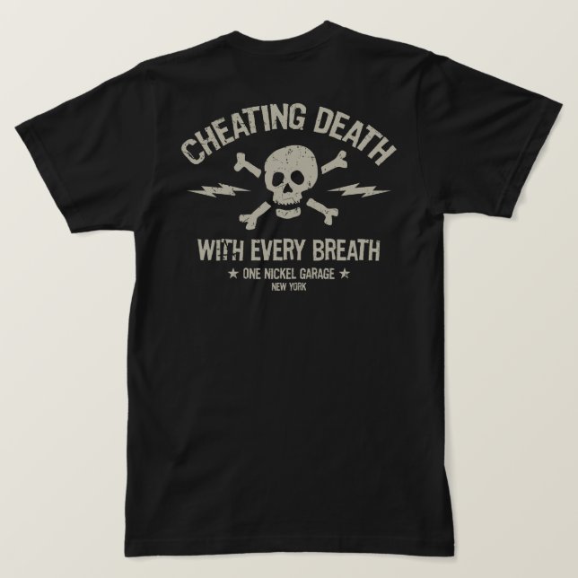 One Nickel Garage / Cheating Death T-Shirt Off Wht (Design Back)