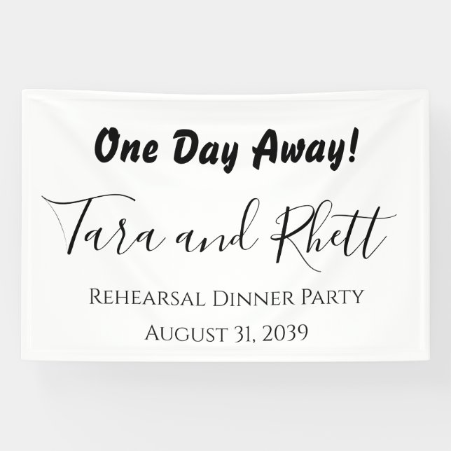 One Night Away Rehearsal Dinner Party Banner (Horizontal)