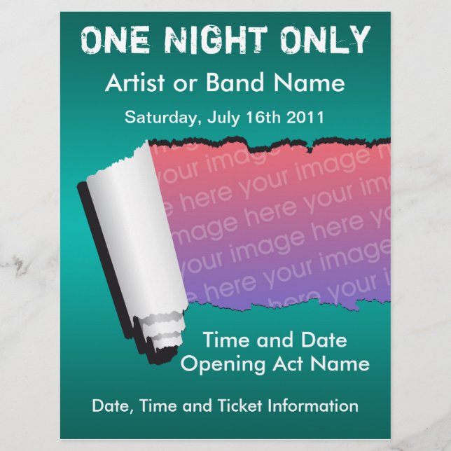One Night Only Music Flyer (Front)
