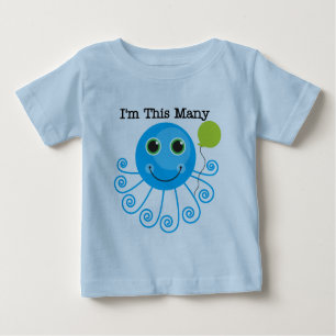 One Octopus I'm This Many Birthday Baby T-Shirt