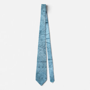 One-of-a-Kind Blue Map Necktie