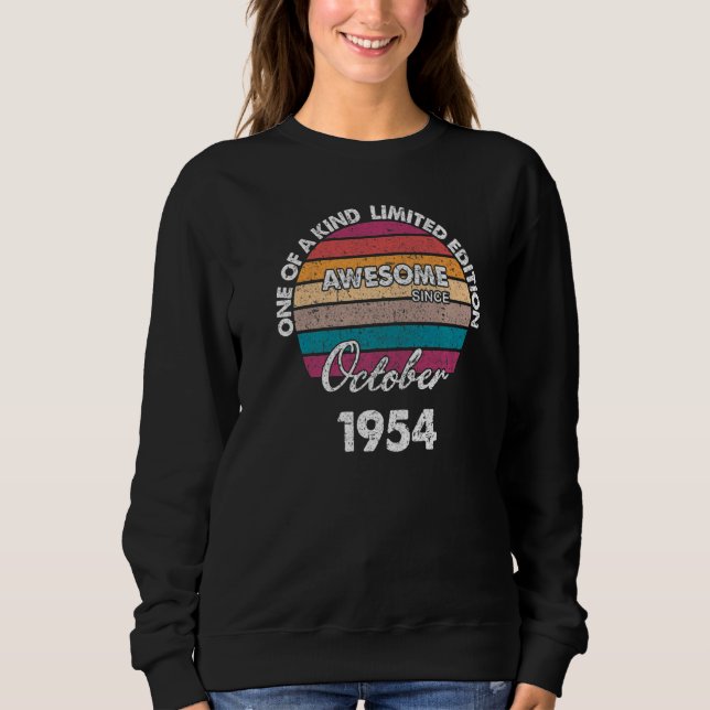 One Of A Kind Born In October Awesome Since 1954 B Sweatshirt (Front)