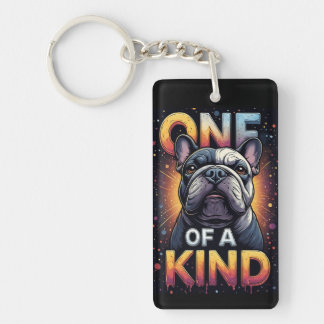 One Of A Kind Dog Portrait With Bold Colours Key Ring