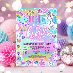 One Of A Kind Fairytale Princess 1st Birthday  Invitation