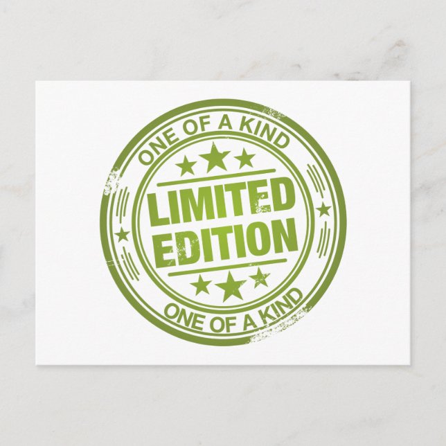 One of a kind -green rubber stamp effect- postcard (Front)