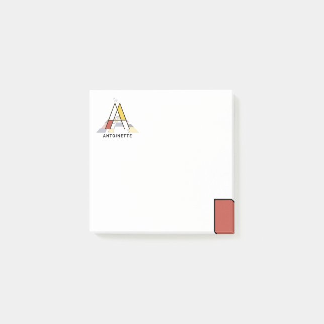 One-of-a-kind Modern Art Monogram. Letter A Post-it Notes (Front)