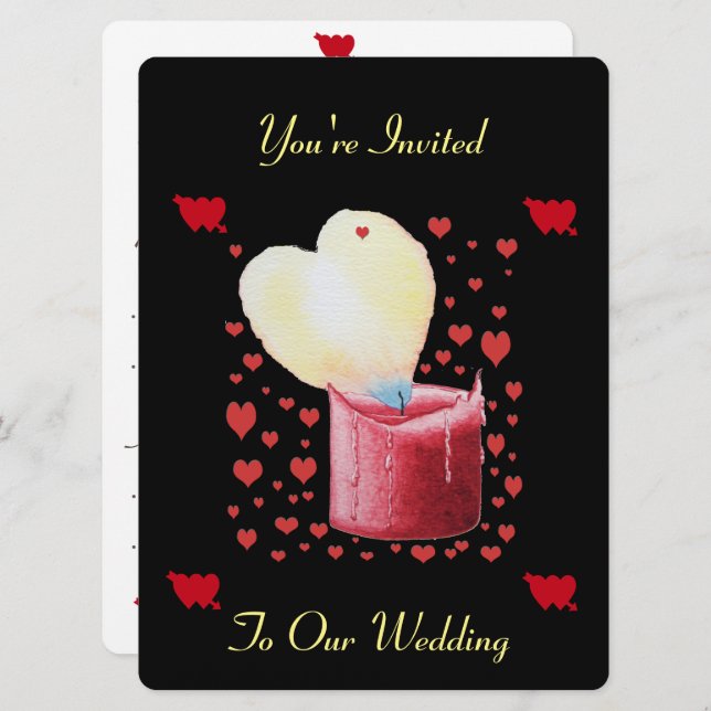 one of a kind romantic wedding  invitation (Front/Back)