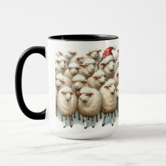 One of a Kind Sheep Christmas Coffee Mug Cup