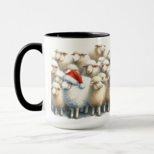 One of a Kind Sheep Christmas Coffee Mug Cup