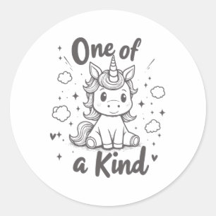 One Of A Kind Unicorn Shirt Cute Valentine Kids Te Classic Round Sticker