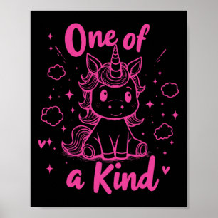 One Of A Kind Unicorn Shirt Cute Valentine Kids Te Poster