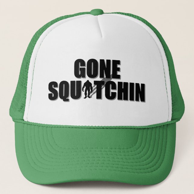 One of our best sellers Bobo's GONE SQUATCHIN Trucker Hat (Front)