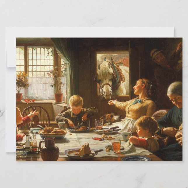 One of the Family (Donkey Being Fed) Card (Front)