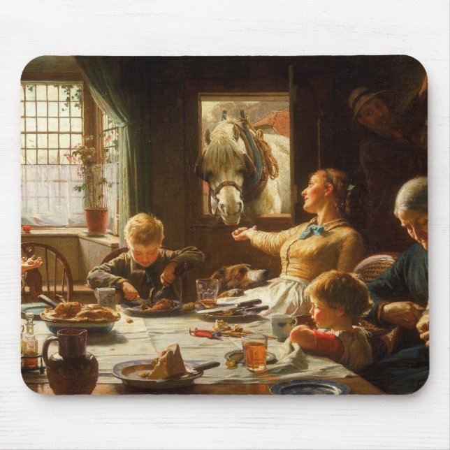 One of the Family (Donkey Being Fed) Mouse Pad (Front)