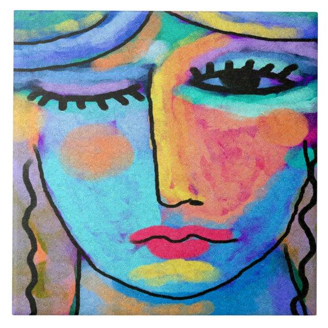 One of Those Days Abstract Digital Painting Tile (Front)