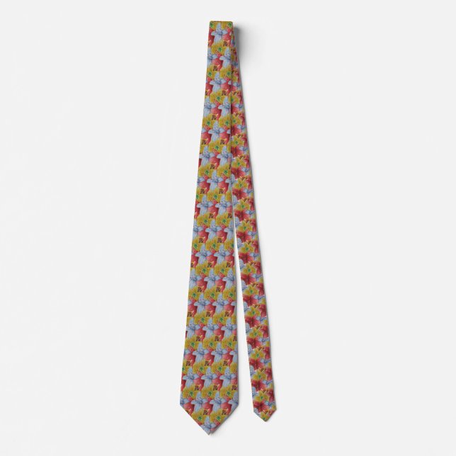 one off unique all over colourful floral Neck Tie (Front)