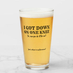 One One Knee - Funny Groomsman Proposal Glass