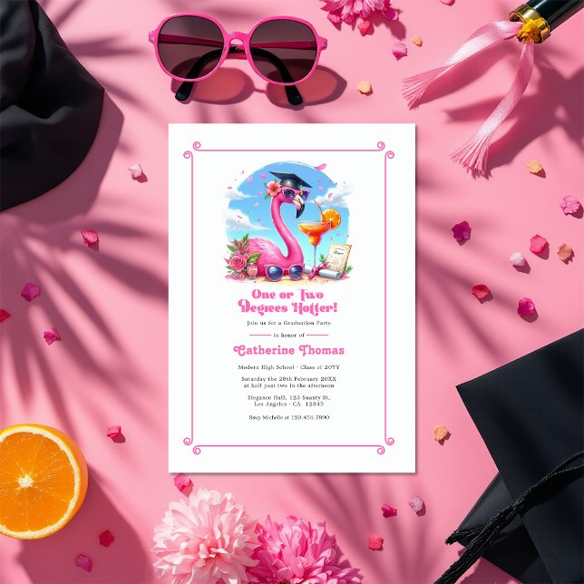 One or Two Degrees Hotter Tropical Grad Party Tri-Fold Invitation (One or Two Degrees Hotter Tropical Grad Party Tri-Fold Invitation)