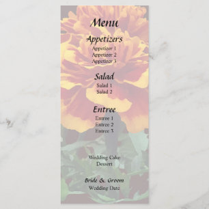 One Orange Marigold with Yellow Tips Menu