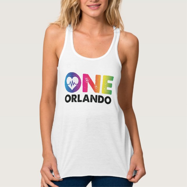 One Orlando One Pulse Rainbow Heart Singlet (Front)