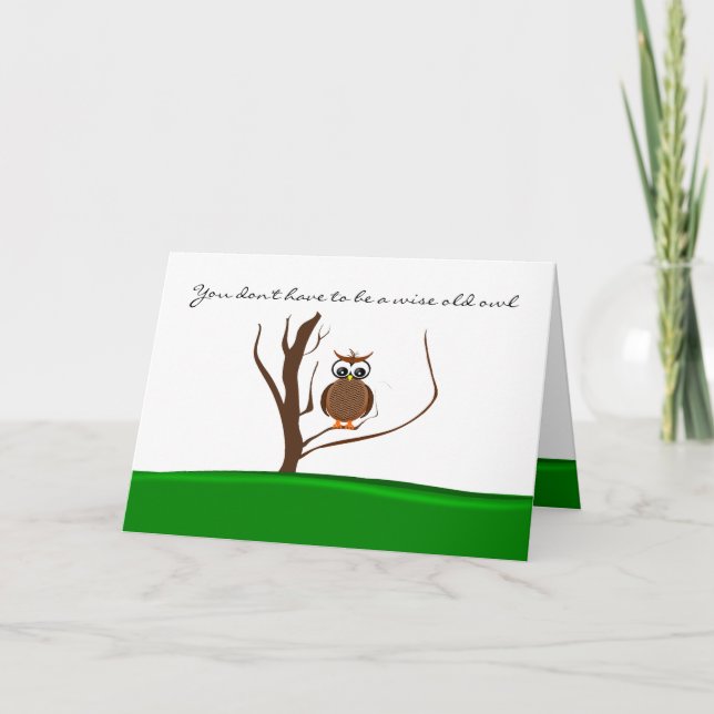 One Owl/Two Owls Sitting in a Tree - Valentine Holiday Card (Front)