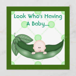 ONE PEA IN A POD BABY SHOWER INVITATION GIRL/BOY