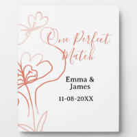 One Perfect match terracotta wedding couple name f