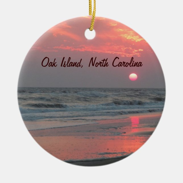 One Perfect Sunset - Oak Island, NC Ceramic Tree Decoration (Front)