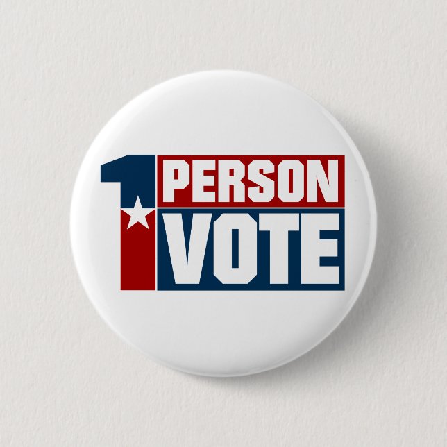One Person One Vote Election 6 Cm Round Badge (Front)