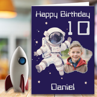 One Photo Astronaut 10th Birthday Card
