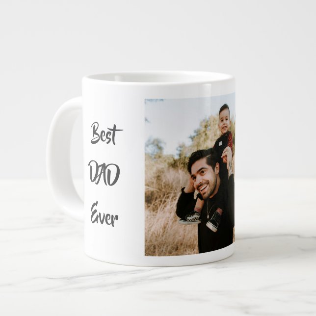 One Photo best Dad ever Large Coffee Mug (Front Left)
