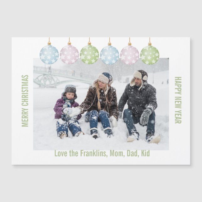One Photo Christmas Ornaments Editable (Front)