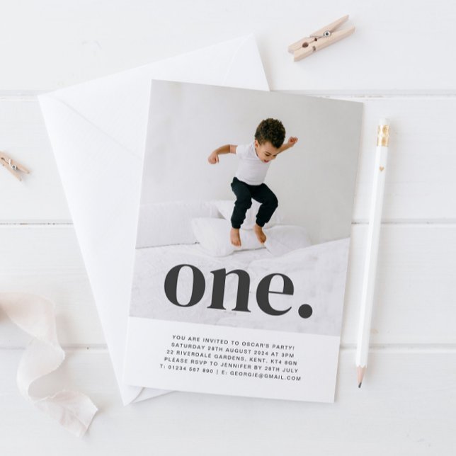 One Photo First Birthday Invitation (Creator Uploaded)