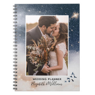 One Photo Galaxy Background Inspiring Wedding Notebook