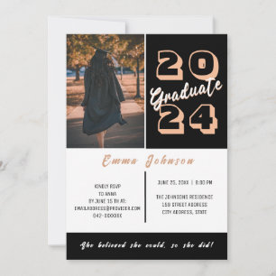One Photo & Graduation Year Grad Party Invitation