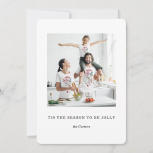 One Photo Minimalist Xmas Season Family Greeting Holiday Card