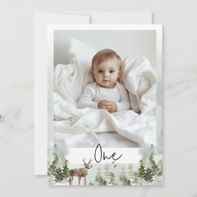 One Photo | My first year | Personalised  Invitation (Front)