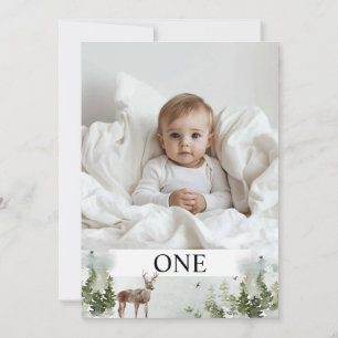 One Photo   My first year   Personalised  Invitation