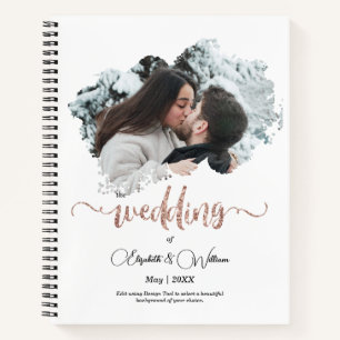 One Photo Overlay Frame Love Couple Wedding Planne Notebook