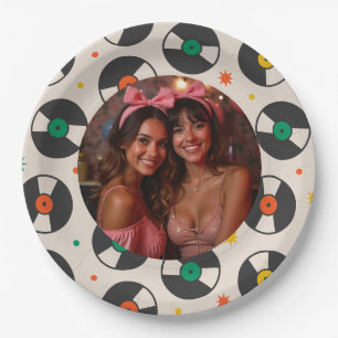 One Photo Retro Party Paper Plate