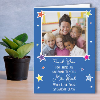 One Photo Teacher Thank You Card
