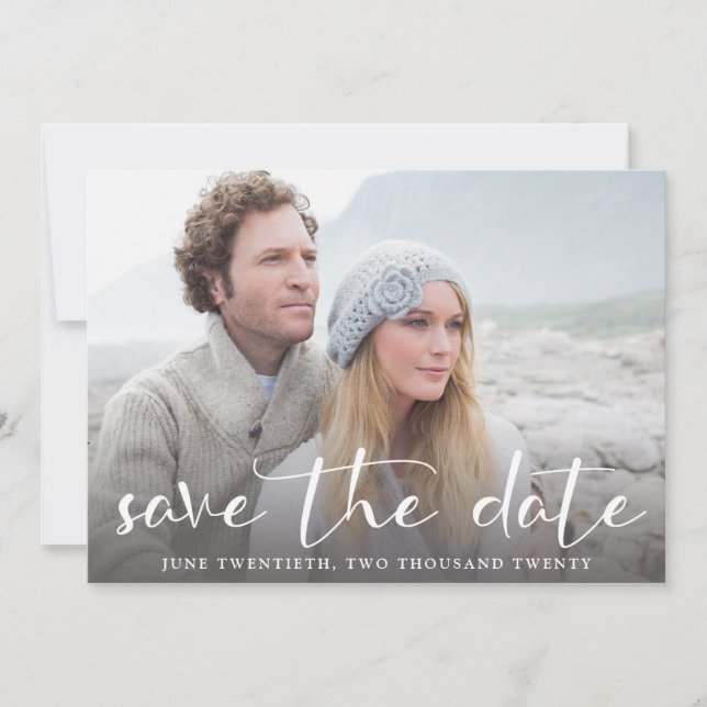 One Picture Chic Wedding Save the Date Invitation (Front)