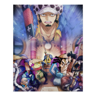 One piece , Law , Luffy and Captain Kid Poster