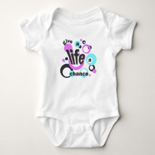 One-piece with a bubbly design. baby bodysuit