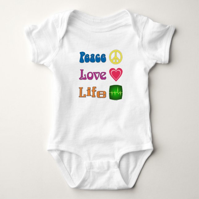 One-piece with a message of life and more. baby bodysuit (Front)